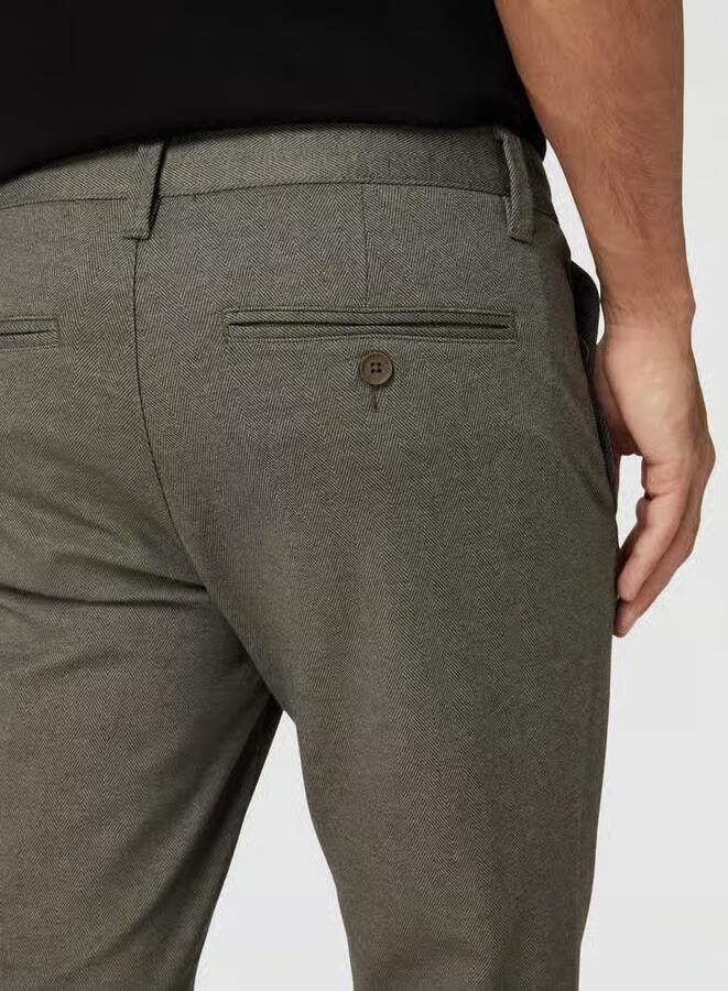 ONLY & SONS gemêleerde tapered fit broek ONSMARK olive night - Foto 2