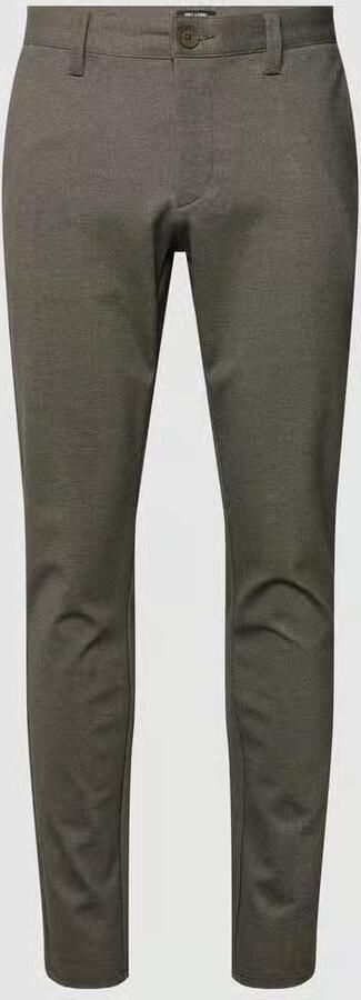 ONLY & SONS gemêleerde tapered fit broek ONSMARK olive night - Foto 4