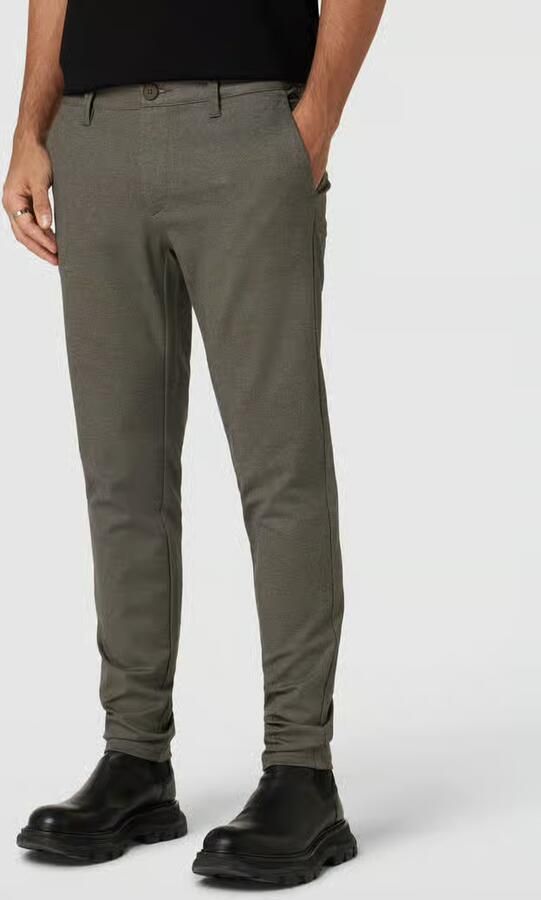 ONLY & SONS gemêleerde tapered fit broek ONSMARK olive night - Foto 4