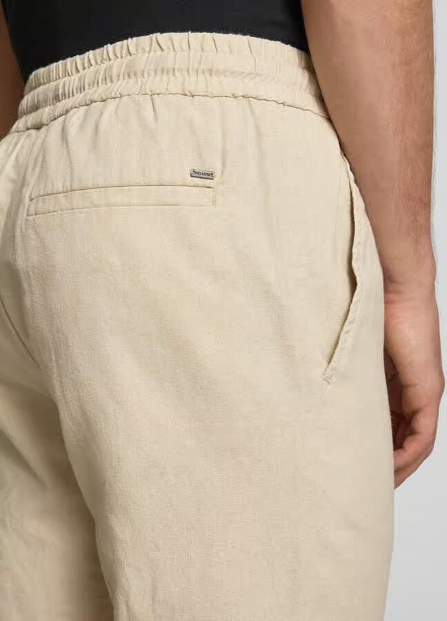 Only & Sons tapered linnenbroek van mix van katoen en linnen model 'LINUS' - Foto 4