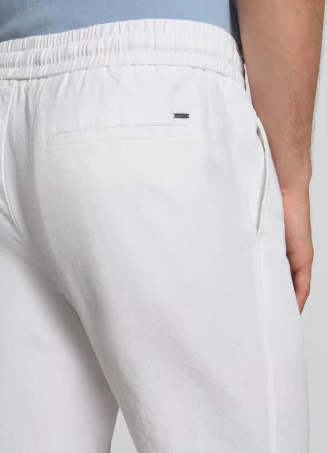 Only & Sons tapered linnenbroek van mix van katoen en linnen model 'LINUS' - Foto 5
