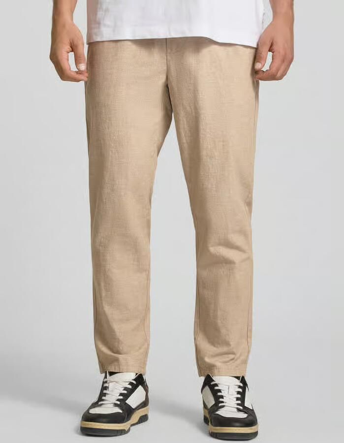 Only & Sons tapered linnenbroek van mix van katoen en linnen model 'LINUS' - Foto 2