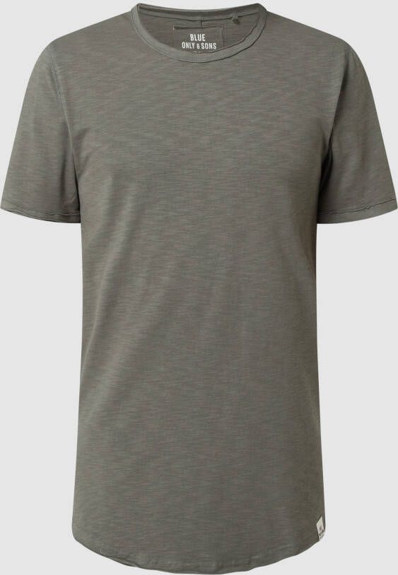 ONLY & SONS gemêleerd regular fit T-shirt ONSBENNE LIFE LONGY castor gray