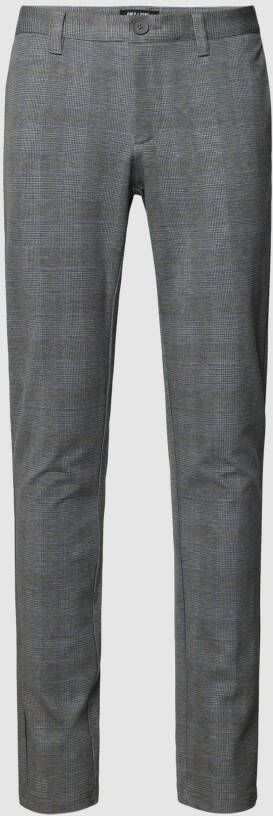Only & Sons Tapered fit broek met glencheck-motief model 'MARK'