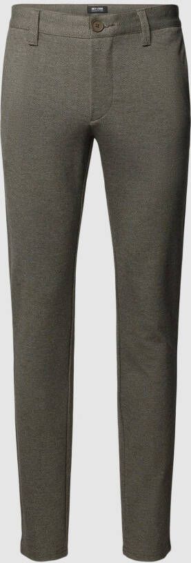 Only & Sons Tapered fit stoffen broek met fijn all-over motief model 'Mark' - Foto 4