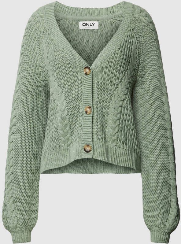 Only Regular fit gebreid jack met structuurmotief model 'ROSIE'
