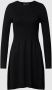 ONLY fijngebreide A-lijn jurk ONLALMA met plooien zwart - Thumbnail 2