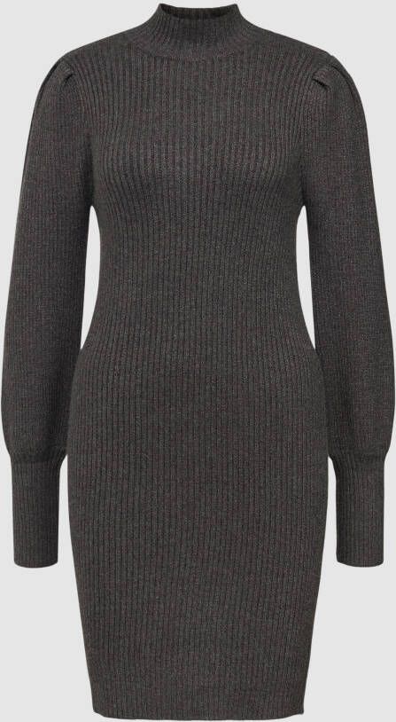 Only Gebreide jurk met opstaande kraag model 'KATIA'