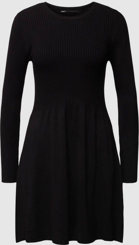 Only Gebreide jurk met ronde hals model 'ALMA'