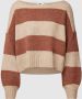 Only Gestreepte Bruine Gebreide Kleding voor Vrouwen Brown Dames - Thumbnail 1