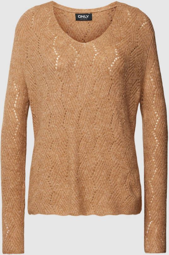 Only Trui met V-hals ONLEMILIA LS STRUCTURE VNECK CC KNT