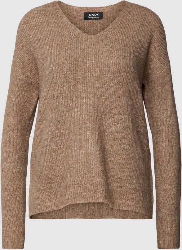 Only Gebreide pullover met V-hals model 'CAMILLA'