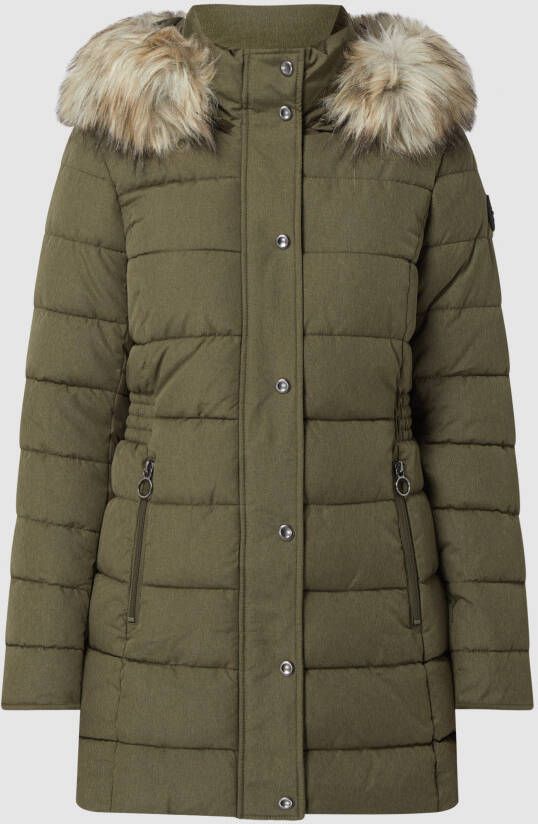 Only Gewatteerde lange jas met afneembare capuchon model 'LUNA QUILTED COAT'