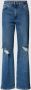 ONLY high waist wide leg jeans ONLJUICY Dark Medium Blue Denim - Thumbnail 3