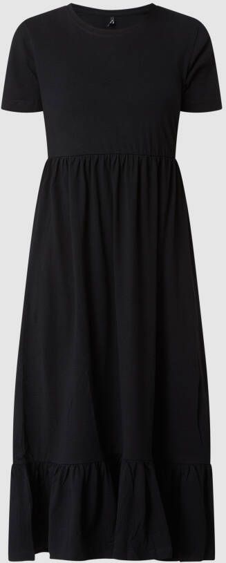 Only Mini-jurk met geribde ronde hals model 'PEPLUM'