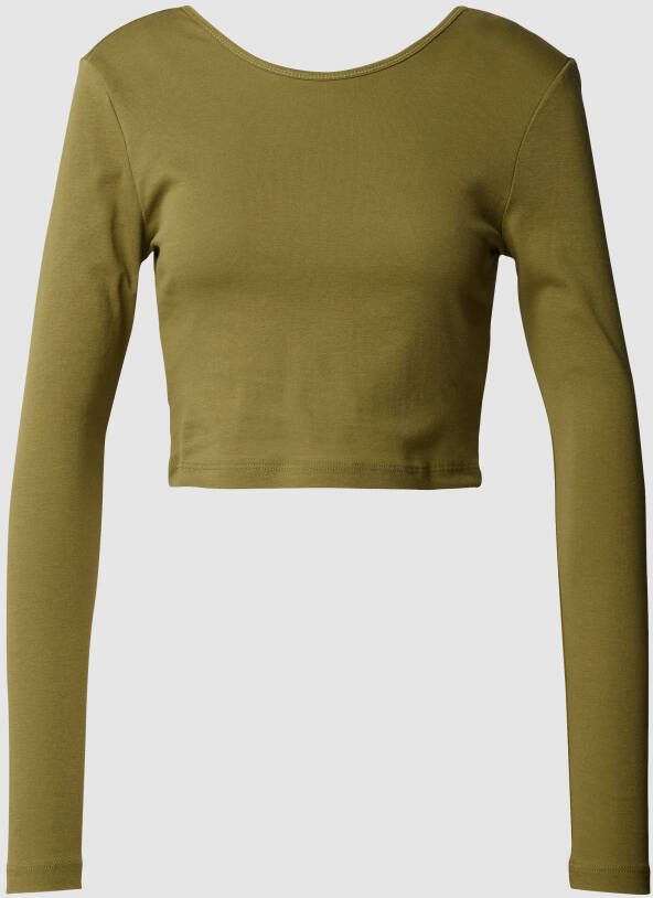 Only Stijlvolle Cropped Longsleeve Top Green Dames