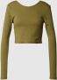 Only Stijlvolle Cropped Longsleeve Top Green Dames - Thumbnail 1