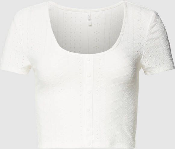 Only Kort T-shirt met knoopsluiting model 'SANDRA'