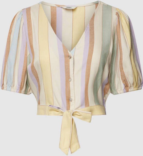 Only Korte blouse met viscose en V-hals model 'TINE'