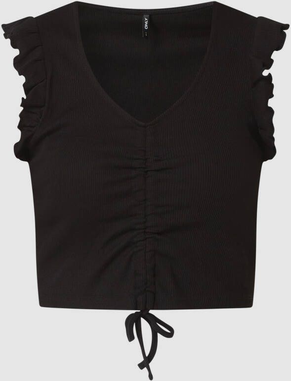Only Korte top met plooien model 'Laila'