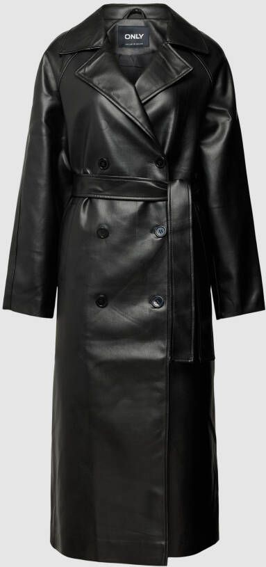 Only Zwarte Geceintuurde Jas voor Vrouwen Black Dames