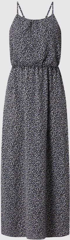ONLY maxi jurk ONLWINNER met all over print en plooien zwart blauw