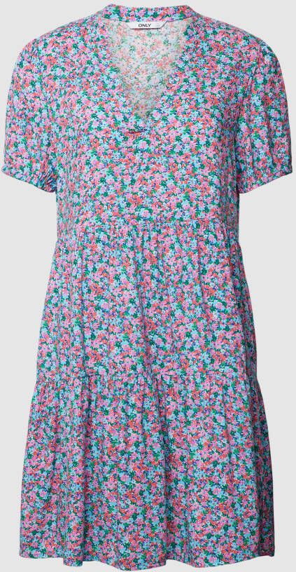 Only Mini-jurk met bloemenmotief van pure viscose model 'NOVA'