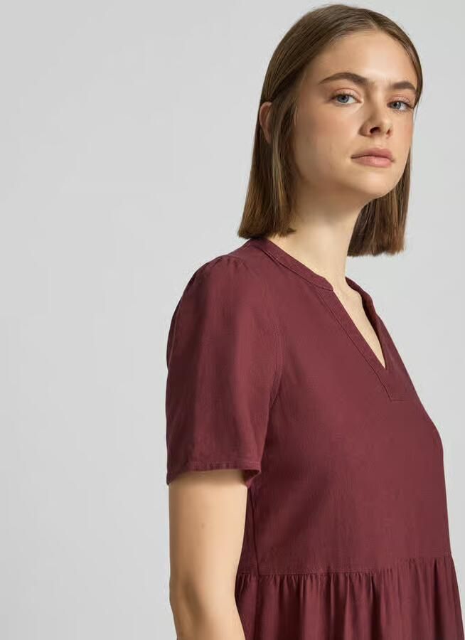 Only A-lijn vrijetijdsjurk van mix van viscose en linnen model 'TIRI-GOA'
