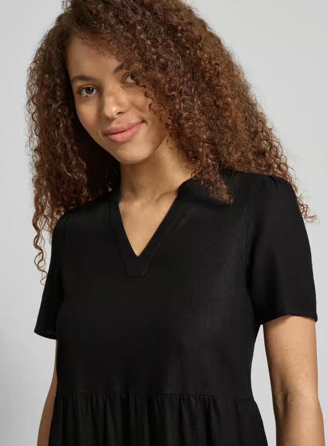 Only A-lijn vrijetijdsjurk van mix van viscose en linnen model 'TIRI-GOA'