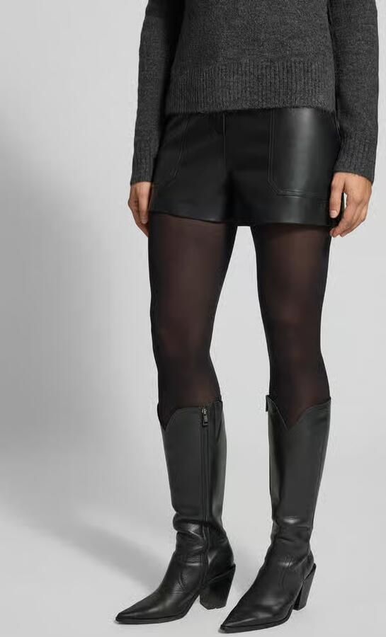Only Regular fit korte broek van imitatieleer met opgestikte zakken model 'TRICIA' - Foto 9