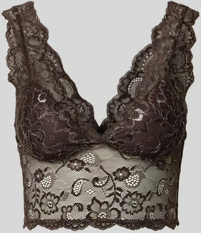 ONLY niet-voorgevormde bralette zonder beugel donkerbruin - Foto 4