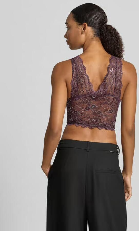 ONLY niet-voorgevormde bralette zonder beugel donkerpaars - Foto 6