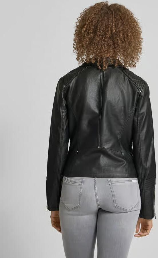 Only Imitatieleren jack ONLGEMMA – Bikerjack met asymmetrische ritssluiting getailleerd casual leerimitatie zakken met ritssluiting - Foto 9