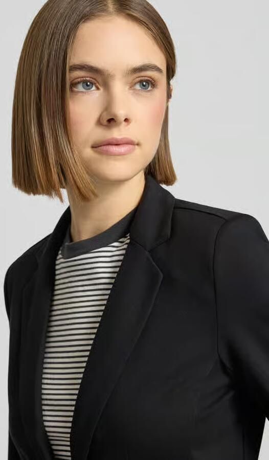 Only Jerseyblazer ONLPOPTRASH – 2-knoops blazer met getailleerd silhouet regular fit milano rib materiaalmix reverskraag effen - Foto 5