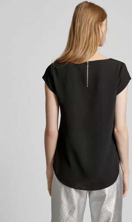 Only Blouse met korte mouwen ONLVIC – Vrouwelijke blouseshirt in losse vorm regular fit web kunstvezel ronde hals effen - Foto 12