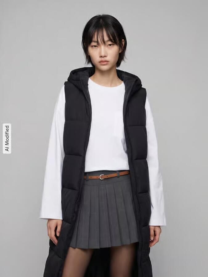 Only Regular fit lange bodywarmer met capuchon model 'ALINA' - Foto 3