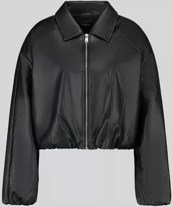 Only Regular fit bomberjack in leerlook model 'SARAMY'