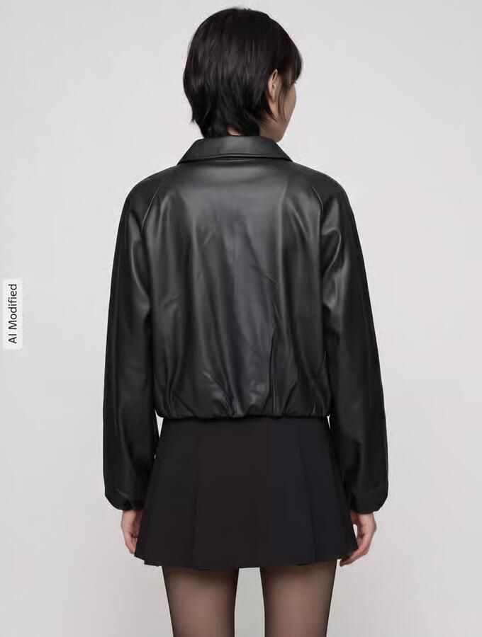 Only Regular fit bomberjack in leerlook model 'SARAMY' - Foto 3