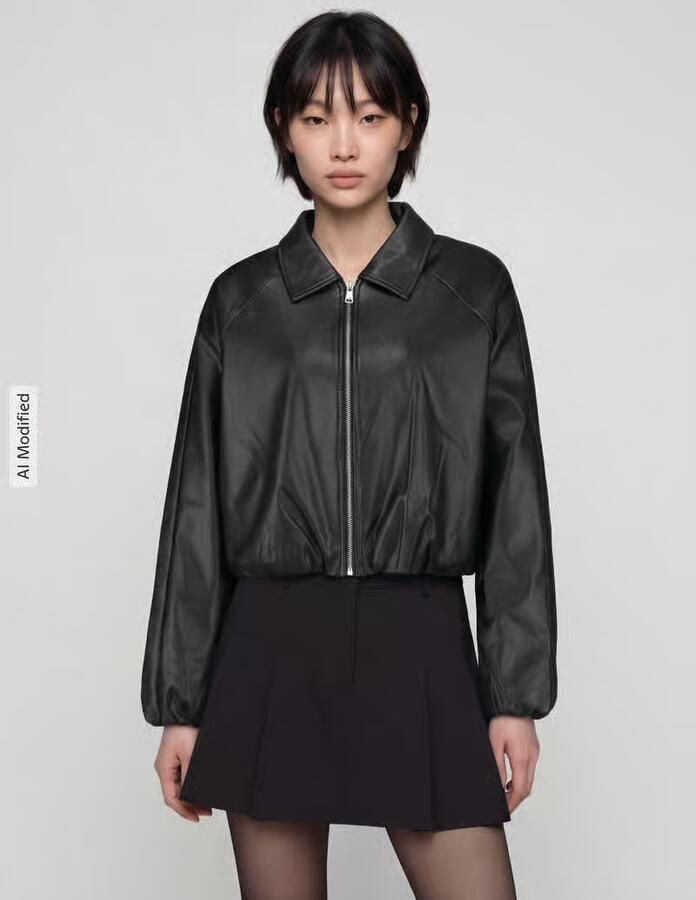 Only Regular fit bomberjack in leerlook model 'SARAMY' - Foto 2