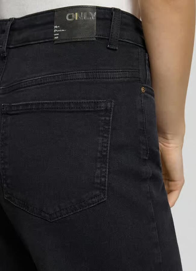 ONLY high waist wide leg jeans ONLMADISON washed black denim - Foto 3