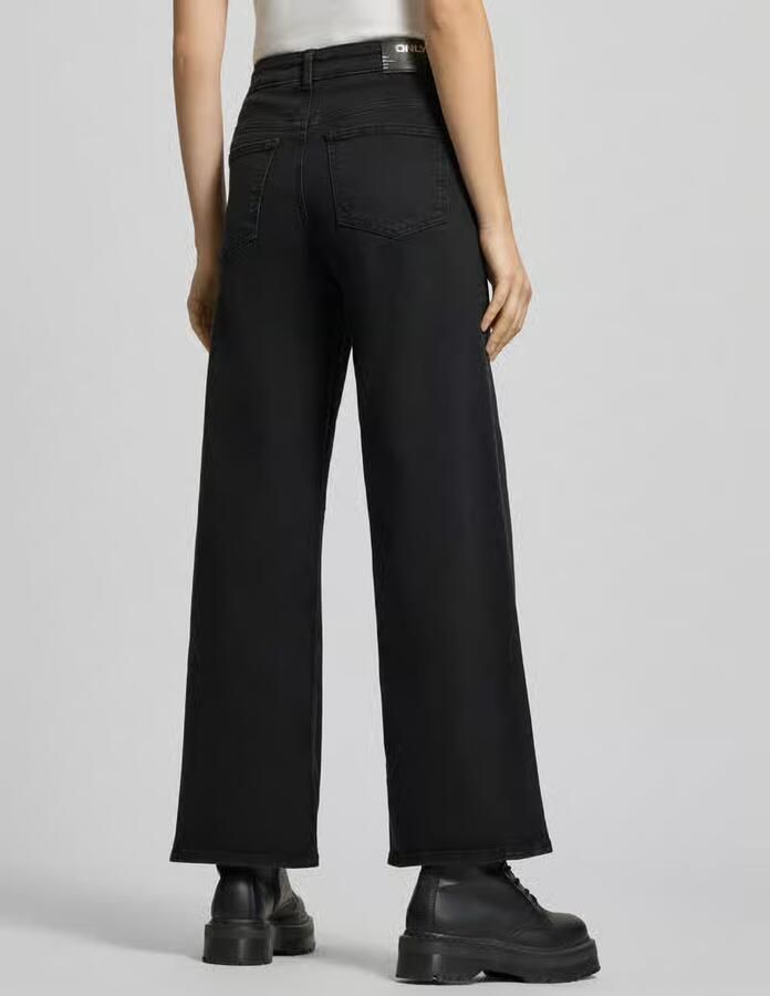 ONLY high waist wide leg jeans ONLMADISON washed black denim - Foto 2