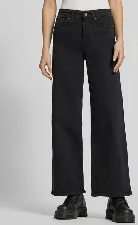 ONLY high waist wide leg jeans ONLMADISON washed black denim - Foto 3