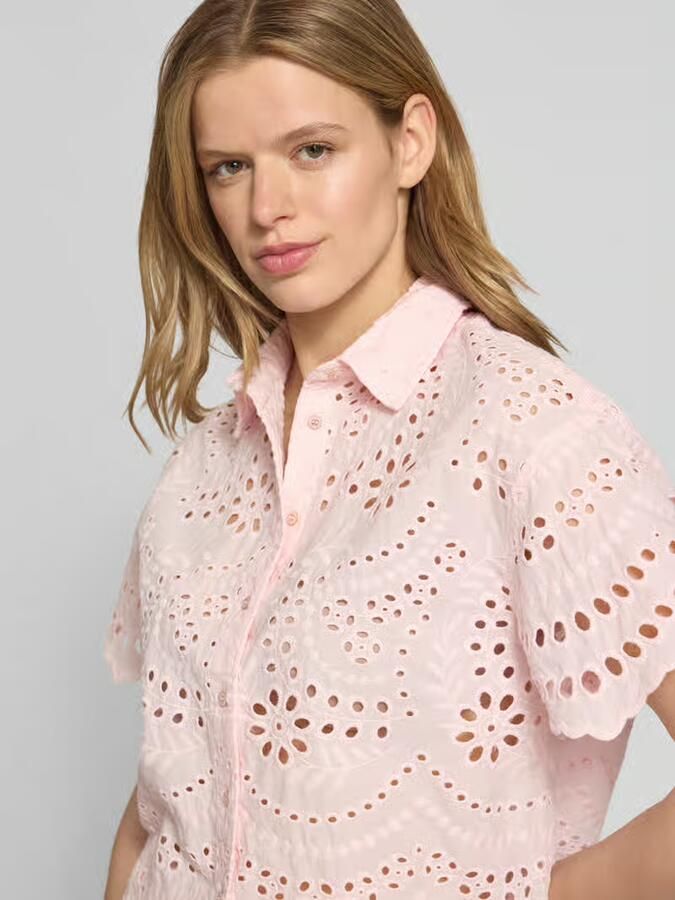 Only Boxy fit blouse met korte mouwen van puur katoen model 'NEW LALISA'
