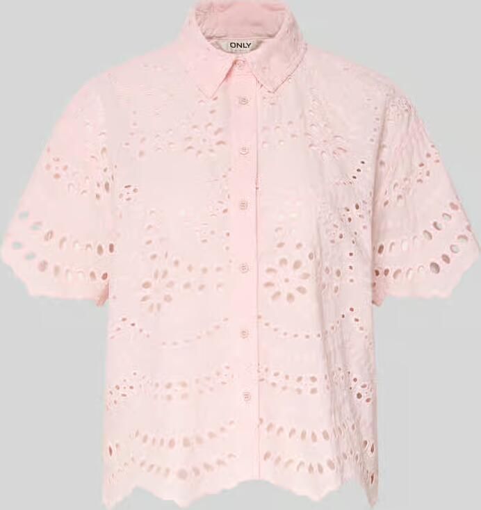 Only Boxy fit blouse met korte mouwen van puur katoen model 'NEW LALISA' - Foto 2