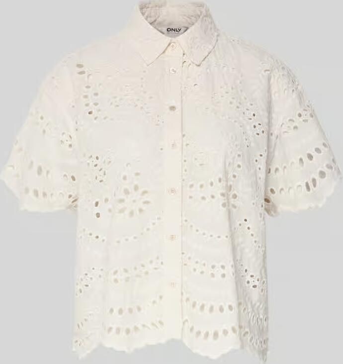 Only Boxy fit blouse met korte mouwen van puur katoen model 'NEW LALISA' - Foto 2