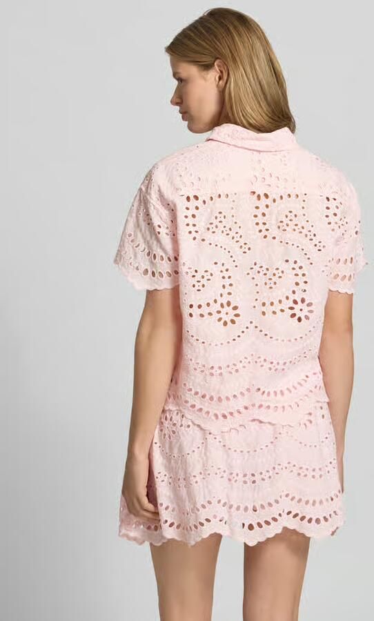 Only Boxy fit blouse met korte mouwen van puur katoen model 'NEW LALISA'