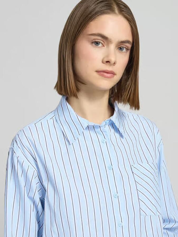 Only Boxy fit Blouse met lange mouwen van puur katoen Model 'KHALIDA' - Foto 2