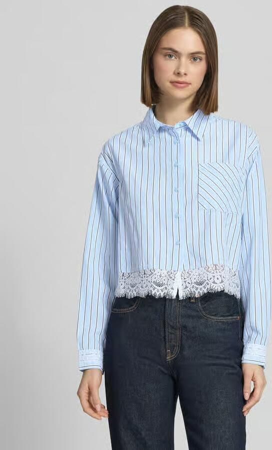 Only Boxy fit Blouse met lange mouwen van puur katoen Model 'KHALIDA' - Foto 4