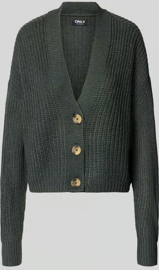 Only Regular fit gebreid jack met extra brede schouders model 'CAROL'