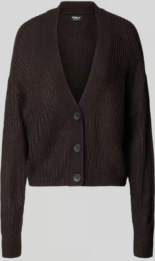 Only Regular fit gebreid jack met extra brede schouders model 'CAROL'